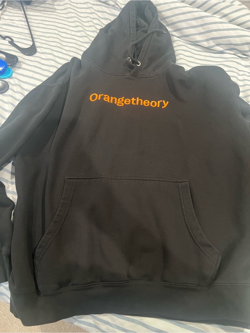 Orangetheory Black Hoodie with Orange Accent Logo